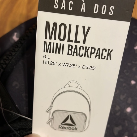 Reebok Molly Mini Backpack.NWT! Adjustable Straps. Compact Size for Gym Lockers - Picture 9 of 10